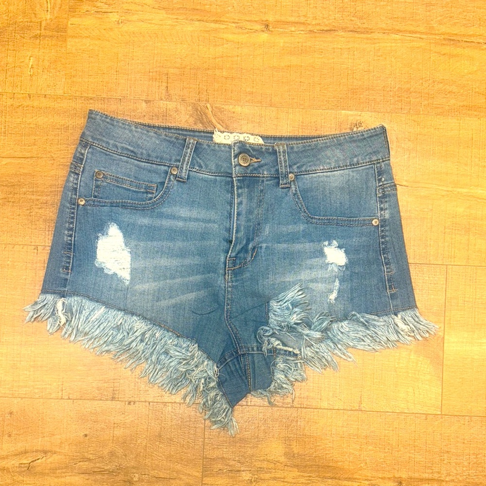 Destructed denim Jean shorts Altar’d State